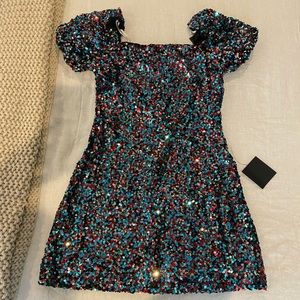 Capsleeve sequin dress. NWT